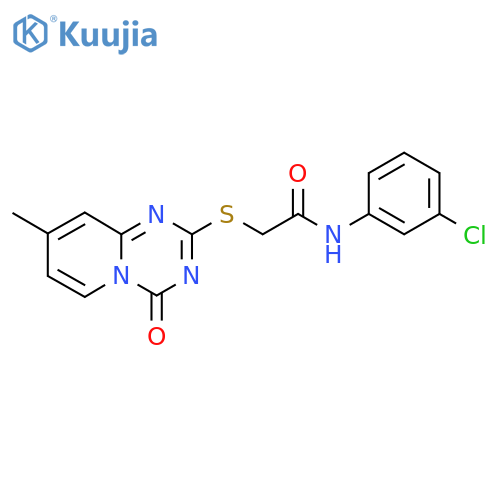 N-(3-chlorophenyl)-2-({8-methyl-4-oxo-4H-pyrido1,2-a1,3,5triazin-2-yl}sulfanyl)acetamide structure