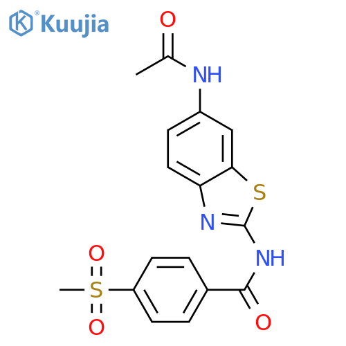 N-(6-acetamido-1,3-benzothiazol-2-yl)-4-methanesulfonylbenzamide structure