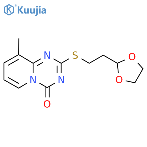 2-{2-(1,3-dioxolan-2-yl)ethylsulfanyl}-9-methyl-4H-pyrido1,2-a1,3,5triazin-4-one structure