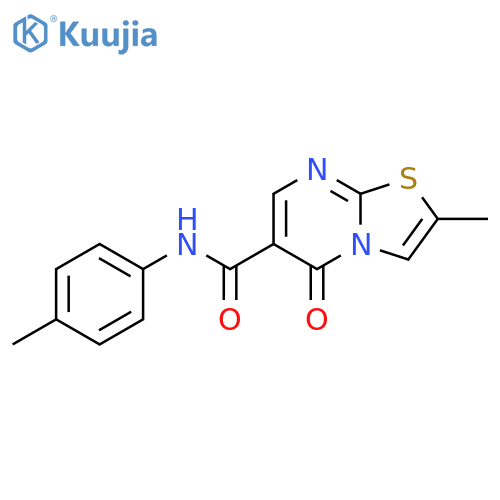 2-methyl-N-(4-methylphenyl)-5-oxo-5H-1,3thiazolo3,2-apyrimidine-6-carboxamide structure