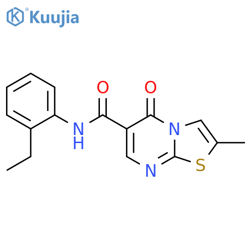 N-(2-ethylphenyl)-2-methyl-5-oxo-5H-1,3thiazolo3,2-apyrimidine-6-carboxamide structure