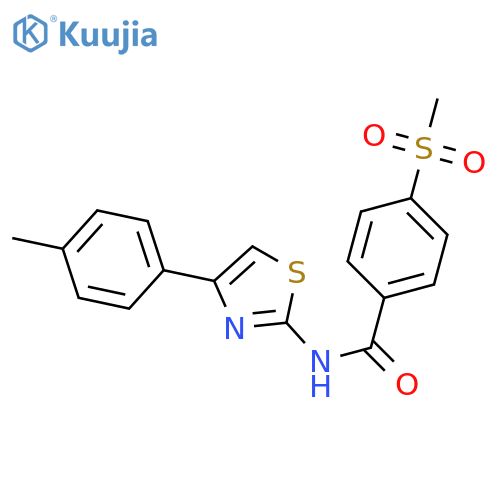 4-methanesulfonyl-N-4-(4-methylphenyl)-1,3-thiazol-2-ylbenzamide structure