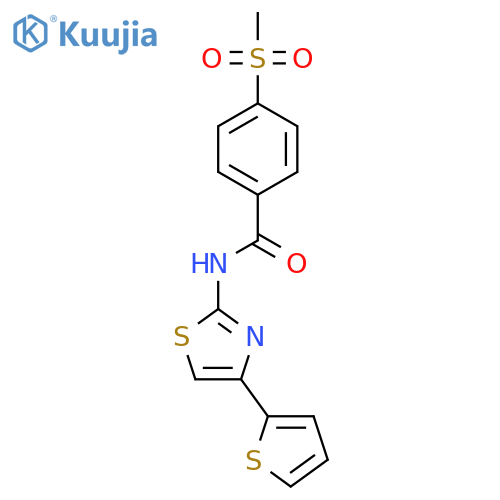 4-methanesulfonyl-N-4-(thiophen-2-yl)-1,3-thiazol-2-ylbenzamide structure