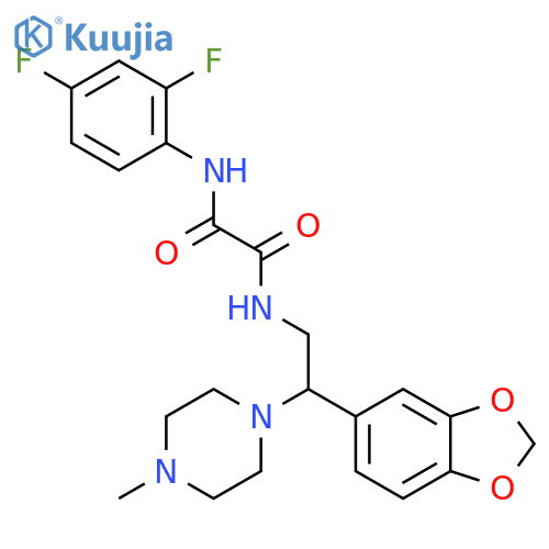N-2-(2H-1,3-benzodioxol-5-yl)-2-(4-methylpiperazin-1-yl)ethyl-N'-(2,4-difluorophenyl)ethanediamide structure