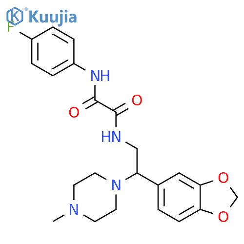 N-2-(2H-1,3-benzodioxol-5-yl)-2-(4-methylpiperazin-1-yl)ethyl-N'-(4-fluorophenyl)ethanediamide structure