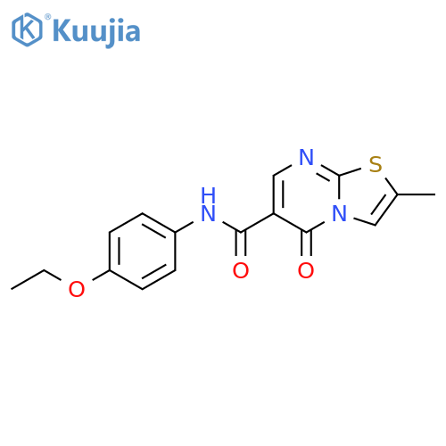N-(4-ethoxyphenyl)-2-methyl-5-oxo-5H-1,3thiazolo3,2-apyrimidine-6-carboxamide structure