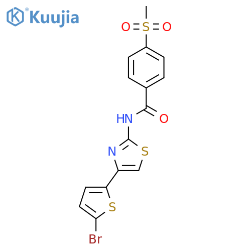 N-4-(5-bromothiophen-2-yl)-1,3-thiazol-2-yl-4-methanesulfonylbenzamide structure