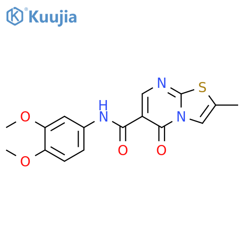 N-(3,4-dimethoxyphenyl)-2-methyl-5-oxo-5H-1,3thiazolo3,2-apyrimidine-6-carboxamide structure