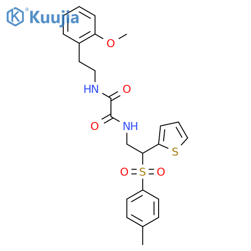 N'-2-(2-methoxyphenyl)ethyl-N-2-(4-methylbenzenesulfonyl)-2-(thiophen-2-yl)ethylethanediamide structure