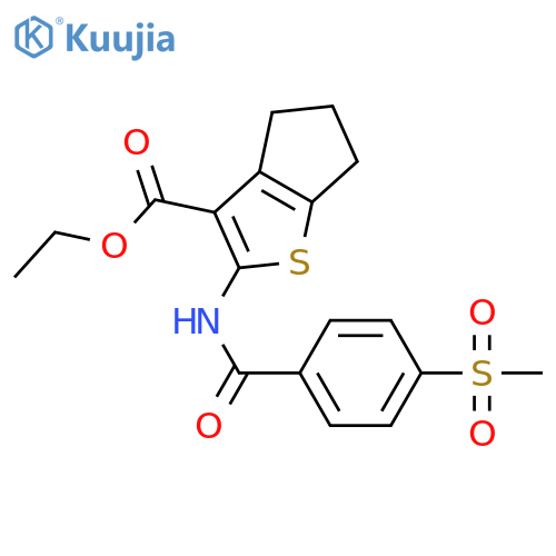 ethyl 2-(4-methanesulfonylbenzamido)-4H,5H,6H-cyclopentabthiophene-3-carboxylate structure