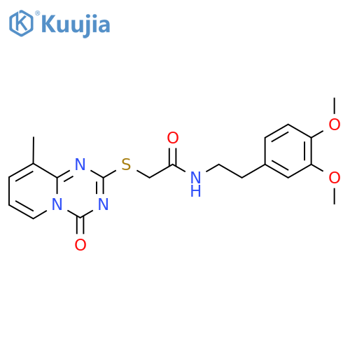 N-2-(3,4-dimethoxyphenyl)ethyl-2-({9-methyl-4-oxo-4H-pyrido1,2-a1,3,5triazin-2-yl}sulfanyl)acetamide structure