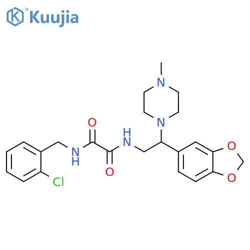 N-2-(2H-1,3-benzodioxol-5-yl)-2-(4-methylpiperazin-1-yl)ethyl-N'-(2-chlorophenyl)methylethanediamide structure