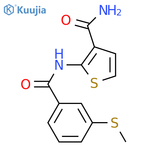 2-3-(methylsulfanyl)benzamidothiophene-3-carboxamide structure