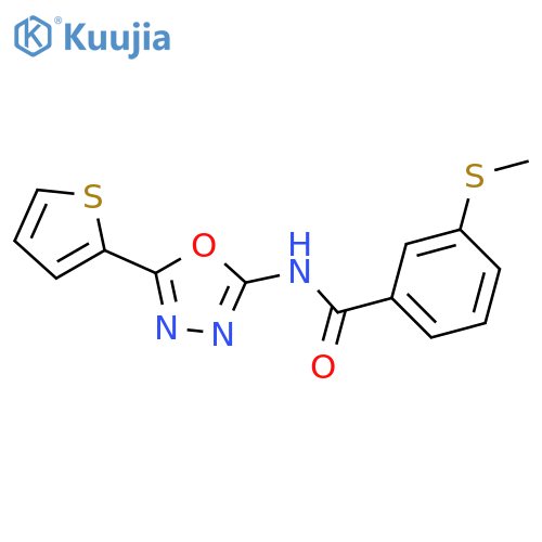 3-(methylsulfanyl)-N-5-(thiophen-2-yl)-1,3,4-oxadiazol-2-ylbenzamide structure