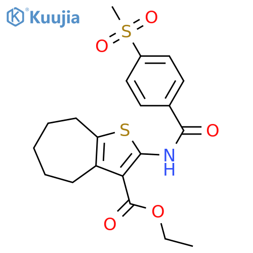 ethyl 2-(4-methanesulfonylbenzamido)-4H,5H,6H,7H,8H-cycloheptabthiophene-3-carboxylate structure