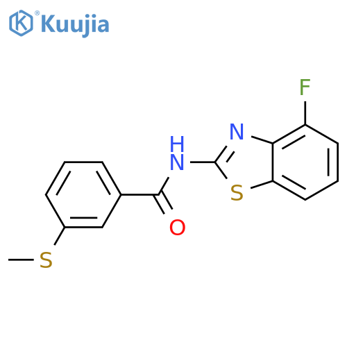 N-(4-fluoro-1,3-benzothiazol-2-yl)-3-(methylsulfanyl)benzamide structure