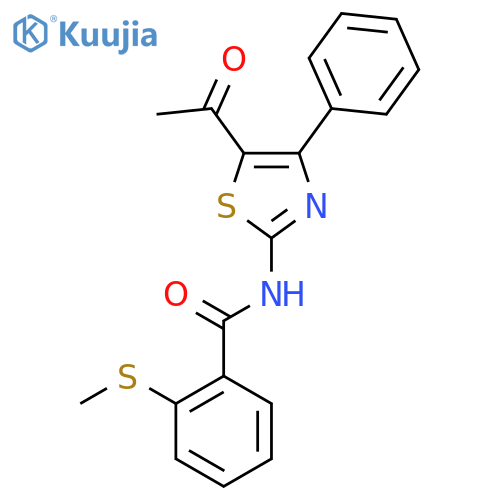 N-(5-acetyl-4-phenyl-1,3-thiazol-2-yl)-2-(methylsulfanyl)benzamide structure
