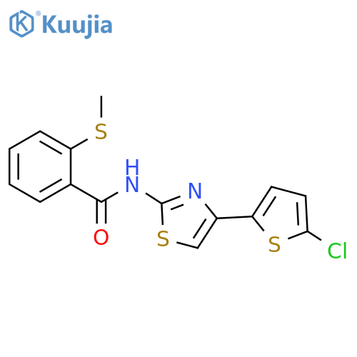 N-4-(5-chlorothiophen-2-yl)-1,3-thiazol-2-yl-2-(methylsulfanyl)benzamide structure