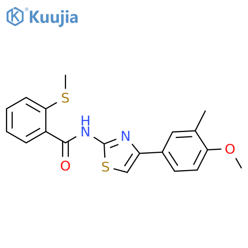 N-4-(4-methoxy-3-methylphenyl)-1,3-thiazol-2-yl-2-(methylsulfanyl)benzamide structure