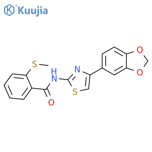 N-4-(2H-1,3-benzodioxol-5-yl)-1,3-thiazol-2-yl-2-(methylsulfanyl)benzamide structure