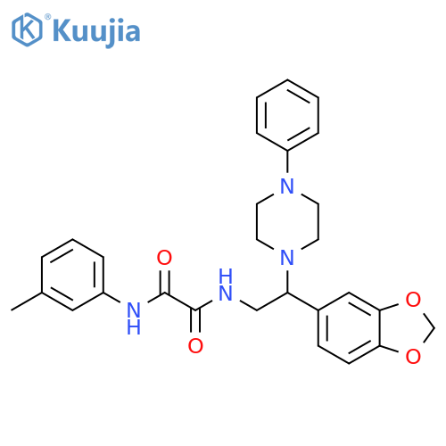 N-2-(2H-1,3-benzodioxol-5-yl)-2-(4-phenylpiperazin-1-yl)ethyl-N'-(3-methylphenyl)ethanediamide structure
