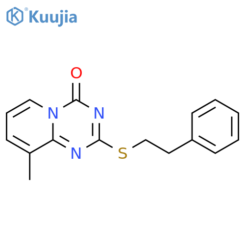 9-methyl-2-(2-phenylethyl)sulfanyl-4H-pyrido1,2-a1,3,5triazin-4-one structure