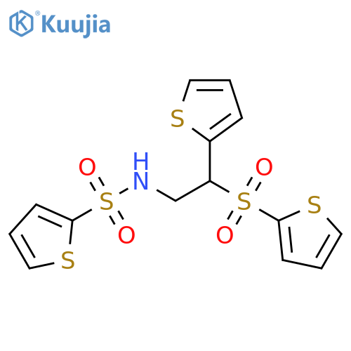 N-2-(thiophen-2-yl)-2-(thiophene-2-sulfonyl)ethylthiophene-2-sulfonamide structure