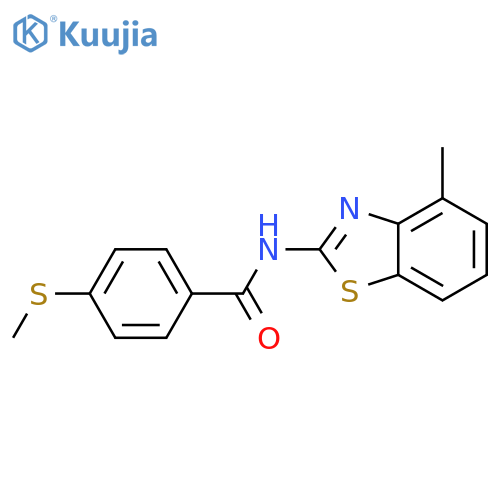 N-(4-methyl-1,3-benzothiazol-2-yl)-4-(methylsulfanyl)benzamide structure