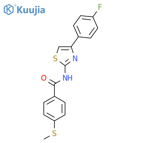 N-4-(4-fluorophenyl)-1,3-thiazol-2-yl-4-(methylsulfanyl)benzamide structure