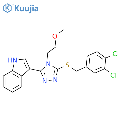 3-(5-{(3,4-dichlorophenyl)methylsulfanyl}-4-(2-methoxyethyl)-4H-1,2,4-triazol-3-yl)-1H-indole structure