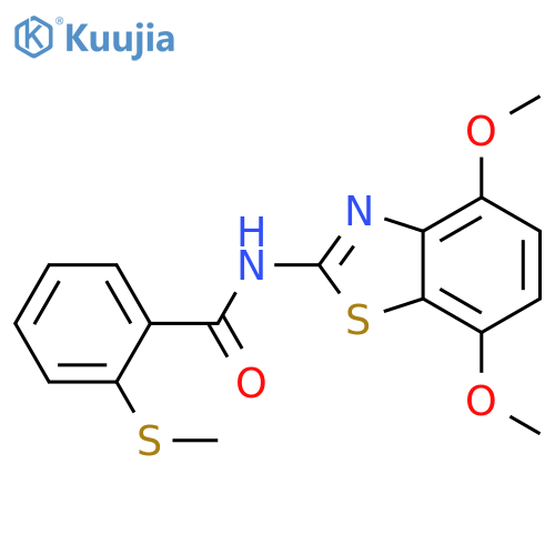 N-(4,7-dimethoxy-1,3-benzothiazol-2-yl)-2-(methylsulfanyl)benzamide structure