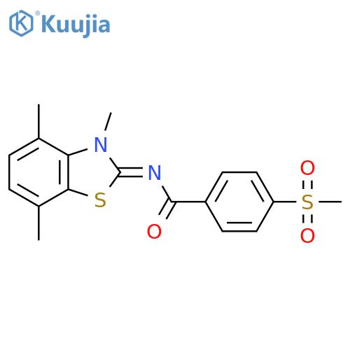 4-methanesulfonyl-N-(2Z)-3,4,7-trimethyl-2,3-dihydro-1,3-benzothiazol-2-ylidenebenzamide structure