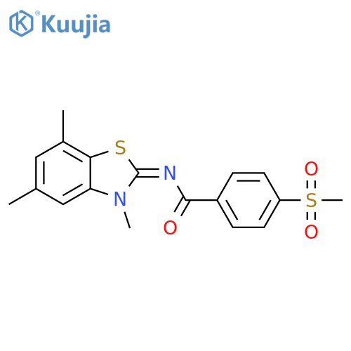 4-methanesulfonyl-N-(2Z)-3,5,7-trimethyl-2,3-dihydro-1,3-benzothiazol-2-ylidenebenzamide structure