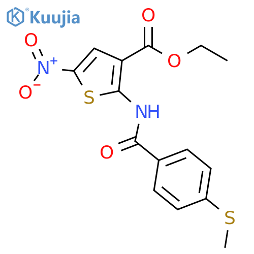 ethyl 2-4-(methylsulfanyl)benzamido-5-nitrothiophene-3-carboxylate structure