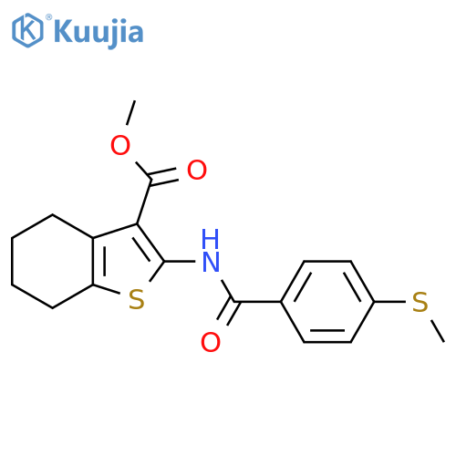 methyl 2-4-(methylsulfanyl)benzamido-4,5,6,7-tetrahydro-1-benzothiophene-3-carboxylate structure