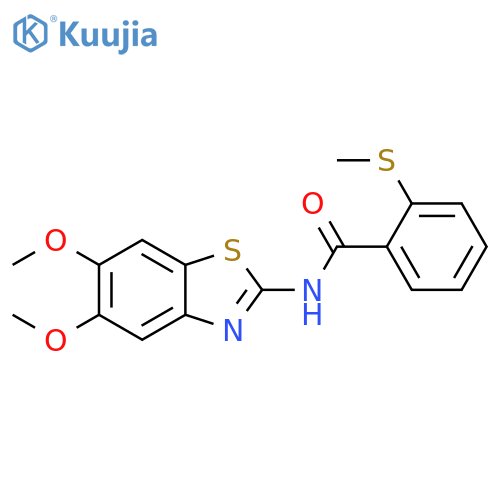 N-(5,6-dimethoxy-1,3-benzothiazol-2-yl)-2-(methylsulfanyl)benzamide structure