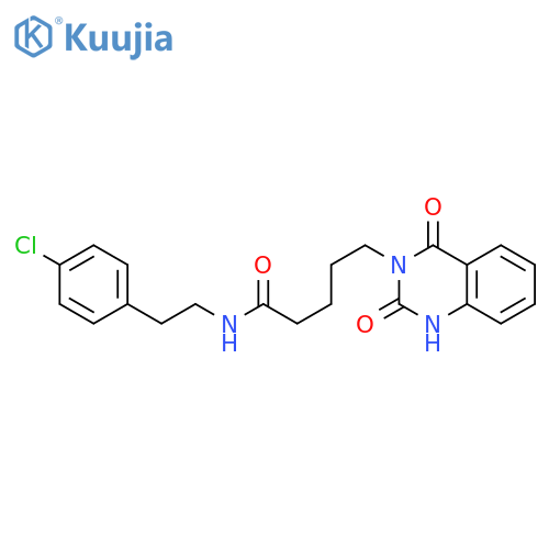 N-2-(4-chlorophenyl)ethyl-5-(2,4-dioxo-1,2,3,4-tetrahydroquinazolin-3-yl)pentanamide structure