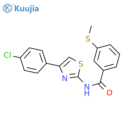 N-4-(4-chlorophenyl)-1,3-thiazol-2-yl-3-(methylsulfanyl)benzamide structure