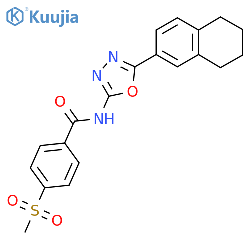 4-methanesulfonyl-N-5-(5,6,7,8-tetrahydronaphthalen-2-yl)-1,3,4-oxadiazol-2-ylbenzamide structure