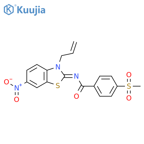 4-methanesulfonyl-N-(2Z)-6-nitro-3-(prop-2-en-1-yl)-2,3-dihydro-1,3-benzothiazol-2-ylidenebenzamide structure