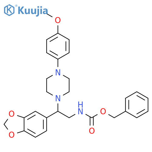 benzyl N-2-(2H-1,3-benzodioxol-5-yl)-2-4-(4-methoxyphenyl)piperazin-1-ylethylcarbamate structure