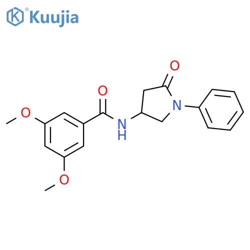 3,5-dimethoxy-N-(5-oxo-1-phenylpyrrolidin-3-yl)benzamide structure