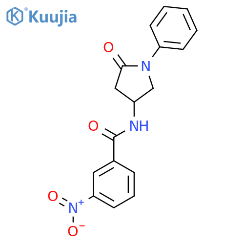 3-nitro-N-(5-oxo-1-phenylpyrrolidin-3-yl)benzamide structure