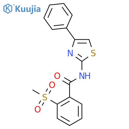2-methanesulfonyl-N-(4-phenyl-1,3-thiazol-2-yl)benzamide structure