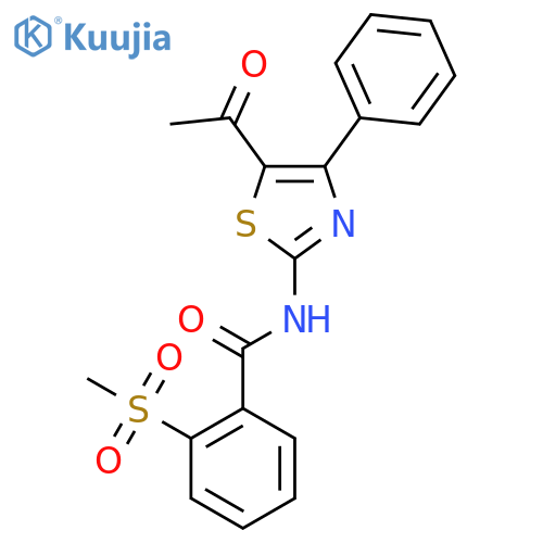 N-(5-acetyl-4-phenyl-1,3-thiazol-2-yl)-2-methanesulfonylbenzamide structure