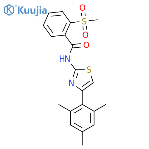 2-methanesulfonyl-N-4-(2,4,6-trimethylphenyl)-1,3-thiazol-2-ylbenzamide structure