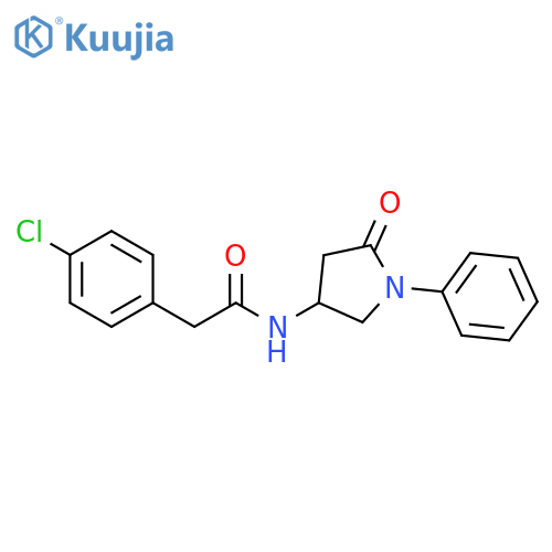 2-(4-chlorophenyl)-N-(5-oxo-1-phenylpyrrolidin-3-yl)acetamide structure
