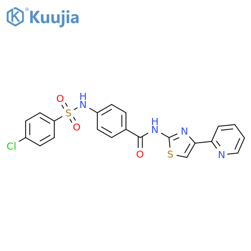 4-(4-chlorobenzenesulfonamido)-N-4-(pyridin-2-yl)-1,3-thiazol-2-ylbenzamide structure