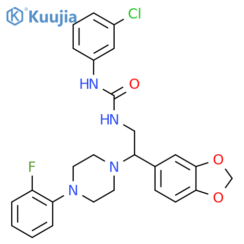 3-2-(2H-1,3-benzodioxol-5-yl)-2-4-(2-fluorophenyl)piperazin-1-ylethyl-1-(3-chlorophenyl)urea structure