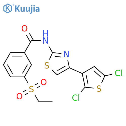 N-4-(2,5-dichlorothiophen-3-yl)-1,3-thiazol-2-yl-3-(ethanesulfonyl)benzamide structure